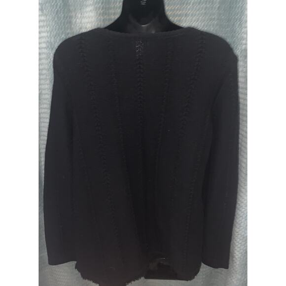 Chico's Women Knit Basic Pullover Top Women's Large Black Classic Soft - Picture 5 of 5